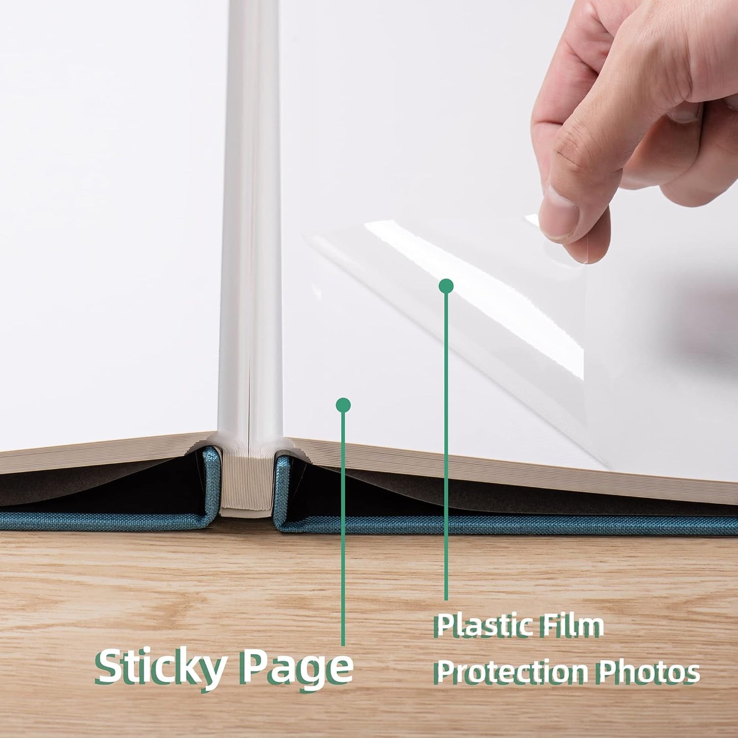 Large Photo Album Self Adhesive Scrapbook Album for 4×6 5×7 8×10 Pictures DIY Magnetic Linen Cover Album 40 Pages for Family Wedding Gifts with Metal Pen and Plastic Board