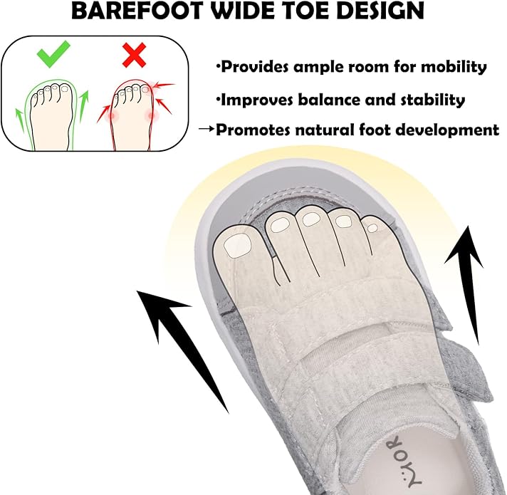 MORENDL Wide Toe Box Shoes Toddler Barefoot Shoes Baby Walking Shoe Boy Girl Non-Slip Zero Drop Minimalist Sneakers Comfort Tennis Outdoor Activities