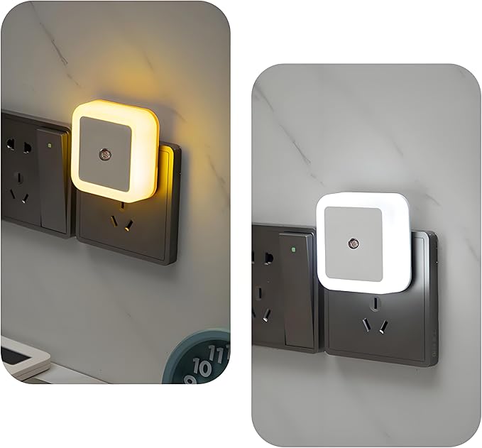 Night Lights Plug into Wall - 4-Pack Dusk to Dawn Sensor Plug in LED Nightlight 3000K Soft White Lighting, Auto-On/Off Lamp for Kids Adults Home Living Room Kitchen Bedroom Bathroom Toilet Hallway