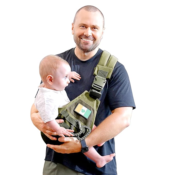 Baby Sling Carrier, Adjustable Non-Ship Hip Seat Toddler Carriers with Carabiners for 3-48 Months 10-30Ibs Infants Boys Girls (Green)