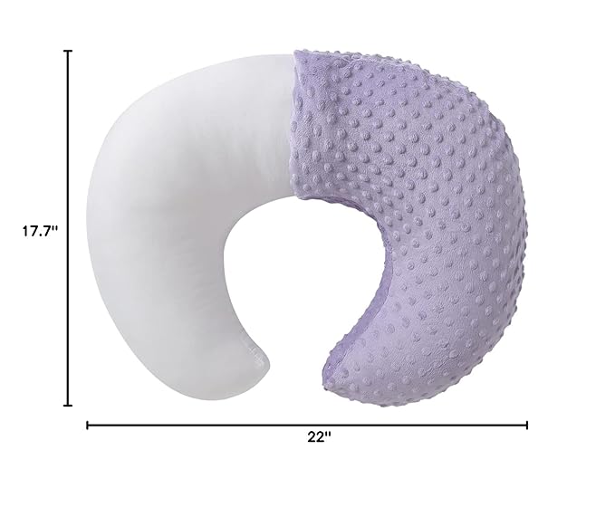 Nursing Pillow and Positioner with Cover for Breastfeeding and Bottle Feeding, Propping Baby, Tummy Time, Baby Sitting Support, Awake-Time Support (Orchid, 22" x 17.7" x 5.9")