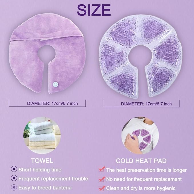 Breast Therapy Pads - Hot & Cold Gel Pads for Breastfeeding & Postpartum Recovery, Pain Relief for Mastitis & Engorgement