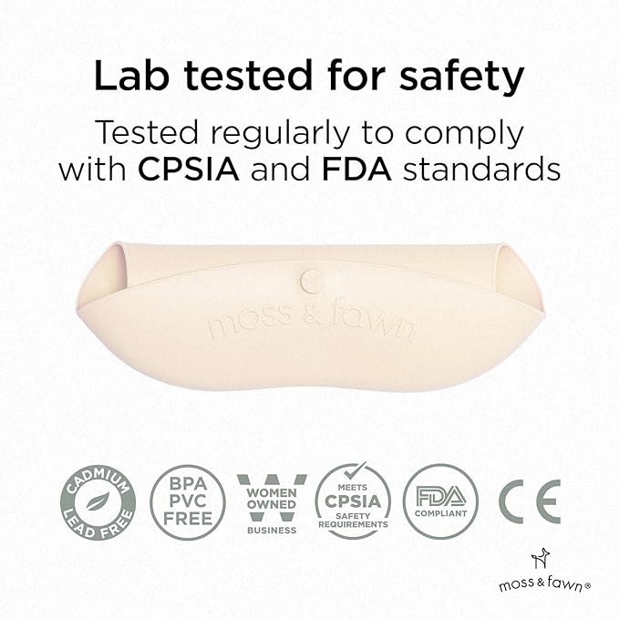Moss and Fawn Gather & Roll Bib - Washable Waterproof Silicone Baby Feeding Bib - BPA, Lead, & PVC-Free