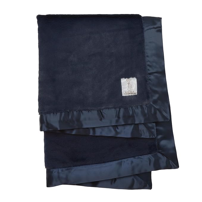 Little Giraffe Luxe Baby Blanket – 29x35” Satin Trim, Midnight | Ultra-Soft, Hypoallergenic Stroller & Nursery Blanket | Perfect for Newborns & Toddlers