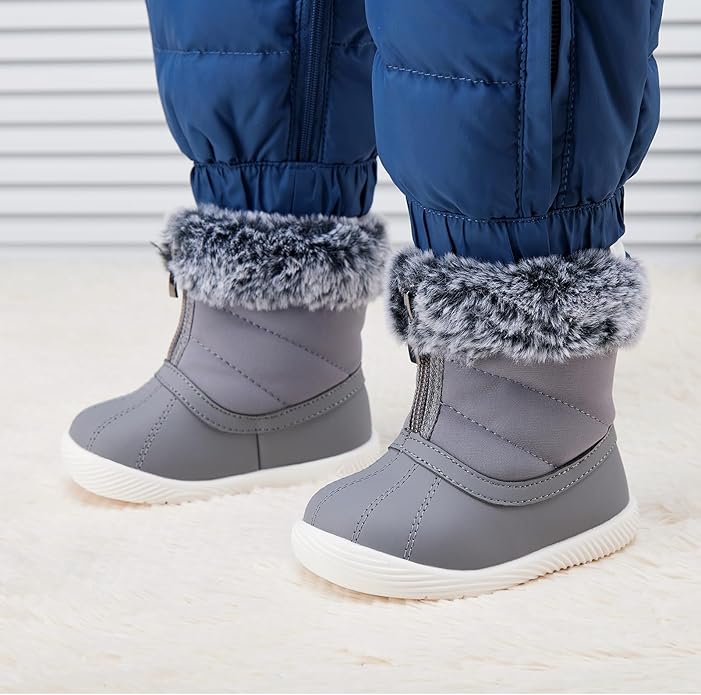 BMCiTYBM Baby Boy Girl Snow Boots Waterproof Winter Warm Booties Nonslip Lightweight Outdoor Shoes for First Walkers 6 9 12 18 24 Months(Infant/Toddler)