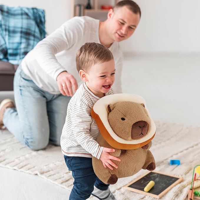 Achwishap Capybara Plush,Cute Plushies Capybara Stuffed Animal,Soft Capybara Plush Toys,Kawaii Plush Stuffed Toys with Wearable Bread Plushies Gifts for Kids Adults Birthday(Capybara Bread,12”)