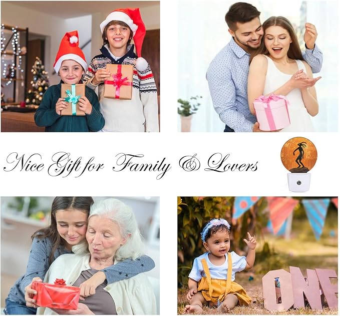 EKOBLA Orange Night Light -0.5W Dusk to Dawn Energy Efficient LED Plug-in Nightlights with Auto Sensor, Soft Glow for Nursery & Bathroom (Image of Native American Cultural Gods)