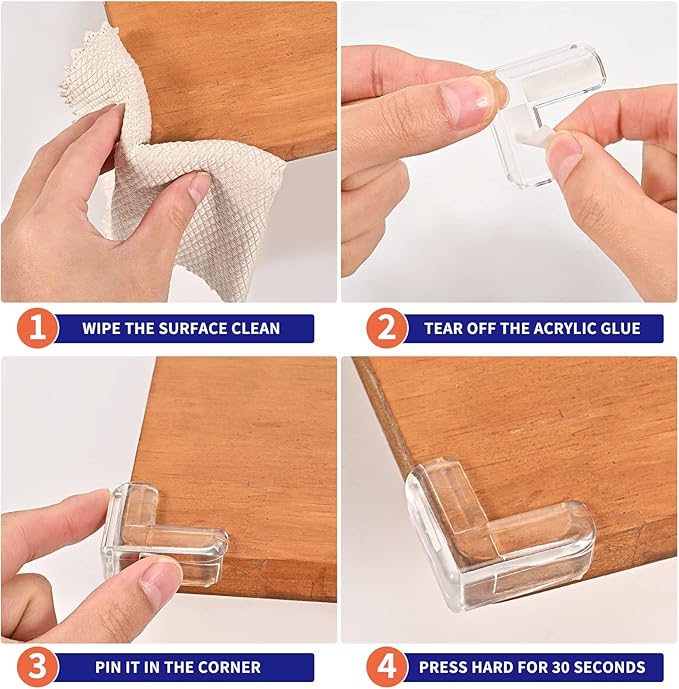 32 Pack Corner Protector Baby, Table Corner Protectors for Baby Corner Protector Guards Clear Corner Protectors for Furniture Corner Protectors Corner Guards Baby Proof Corner Covers Baby Safety