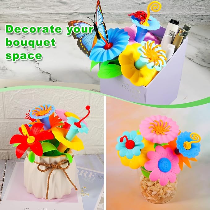 Birthday Toys Gifts for 3 4 5 6 Years Old Toddler Girls Boys, 156 PCS Insect Flower Garden Building Educational STEM Learning Pretend Play Gardening Set, Gifts for Preschool Kids Age 3+