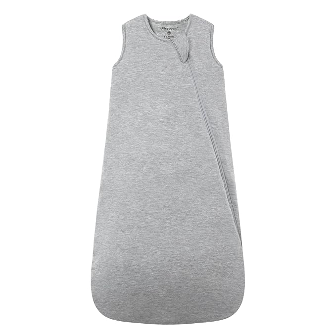 Mosebears Unisex Rayon Made from Bamboo Wearable Blanket with 2-Way Zipper,2.5 Tog Baby Winter Sleep Sack (Grey,6-18 Months)