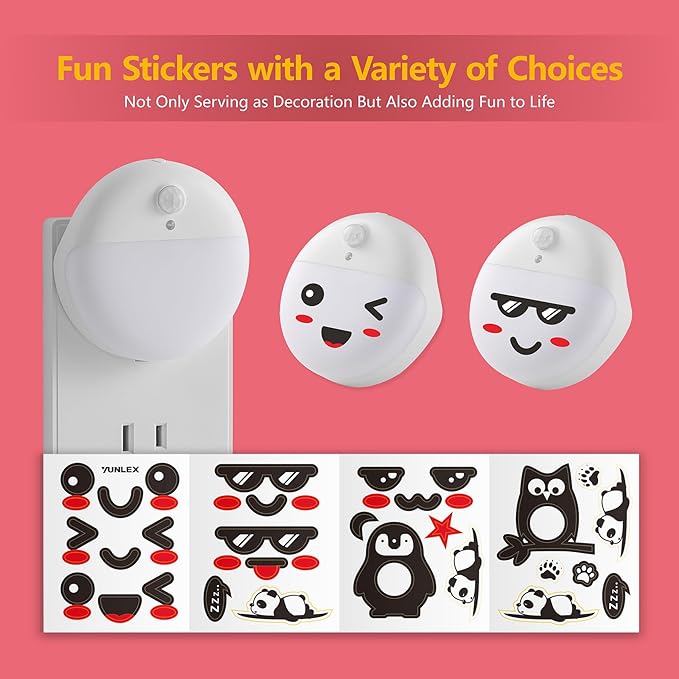 2 Pack Plug in Red Sleep Night Light with Motion Sensor and Dusk to Dawn Sensor, 3 Modes, Soft Glow, Stepless Dimming, LED Lights for Bedroom, Sleep, Baby Nursery, Kids, Toddler, Home Decor