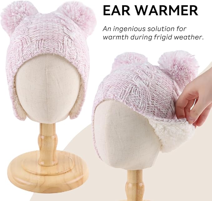 Zsedrut Winter Baby Boy Hats Pompom Baby Beanie for Girls Fleece Newborn Infant Toddler Beanie