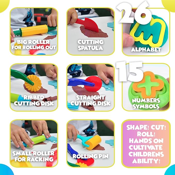 Clay and Play Dough Tools Six Piece Set - Ages 3 & Up DIMROM (47pcs)