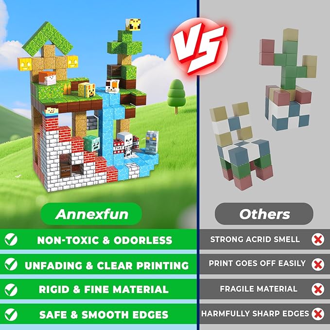 Magnetic Blocks-200PCS Magnetic Building Blocks, Magnets Cubes 2025 Upgraded Stacking Magnets for Kids Forest River Indoor Construction STEM Toys, Christmas Birthday Gifts for Boys & Girls Ages 3+