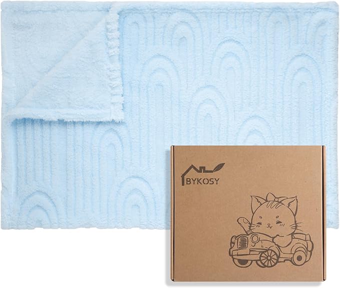 Ultra Soft Fleece Baby Blanket,Swaddle & Receiving Blankets for Newborn Infant, Lightweight Breathable Nursery Nap Blanket for Crib Stroller, for Boys & Girls Rainbow 30"x40" Blue