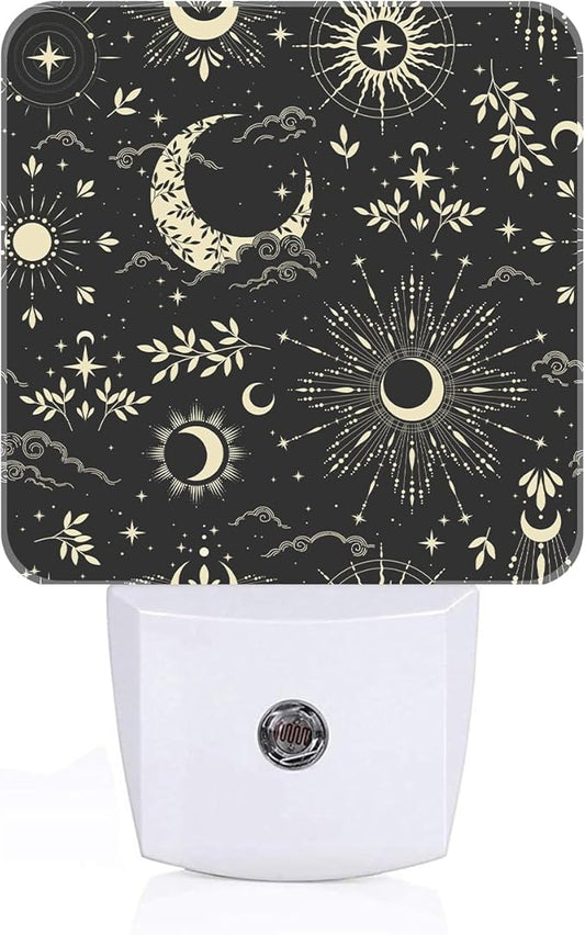Moon and Sun Night Light,Plug-in Night Lights with Dusk-to-Dawn Sensor for Stairway,Hallway,Bedroom Sleep Friendly Ideal for Women/Girls/Boys Gift,0.5w