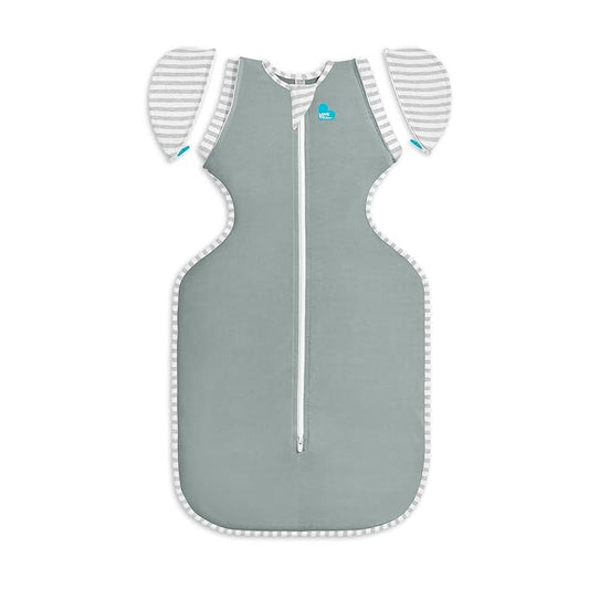 Love to Dream Swaddle Up Transition Bag, Snug Fit, Zip-Off Wings, 1.0 Tog Suitable for Moderate Temperature 20-24°C, Machine Washable & Double Zip for Easy Nappy Change, Deep Olive