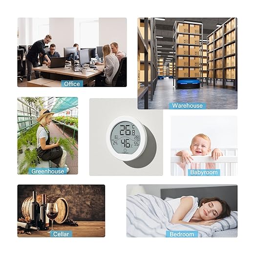 SECRUI Hygrometer Thermometer for Room Temperature Humidity Meter Indoor Thermometer Accuracy Calibration LCD Temperature Sensor with Maximum and Minimum Records, TH1, White, 2 Pack