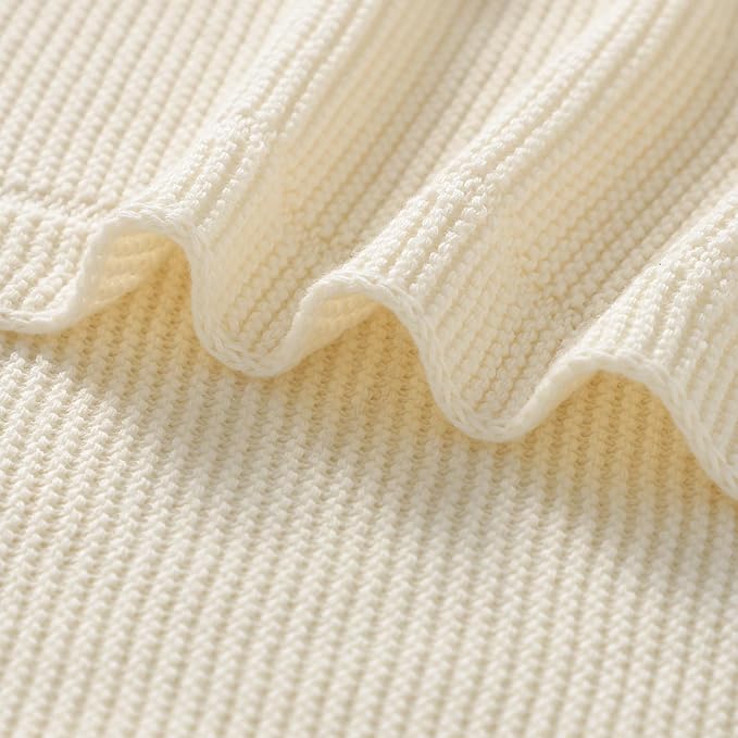 Baby Blanket 30 x 40 Inch Soft Knit for Boys & Girls Cotton Nursery Swaddling Blankets Toddler Knitted Crochet Receiving Crib
