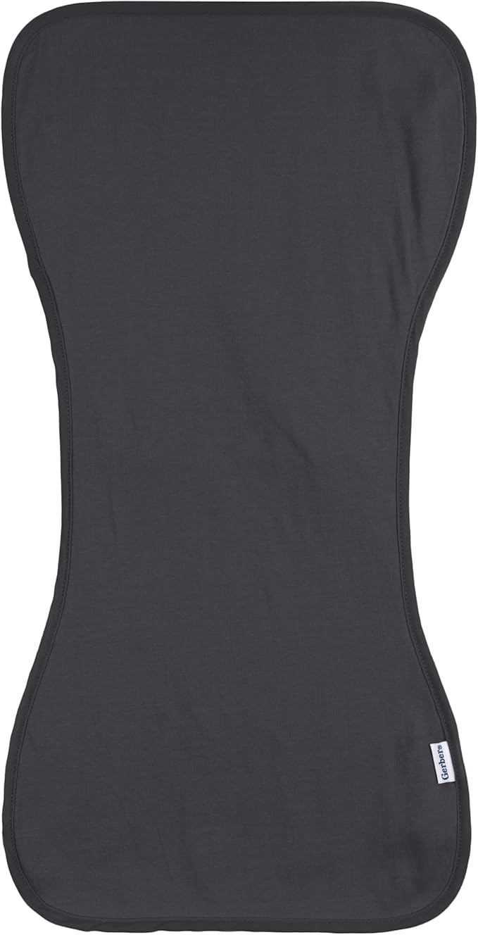 Gerber Baby Unisex Burp Cloths 5-Pack, White Black, Size 10.5" x 21"