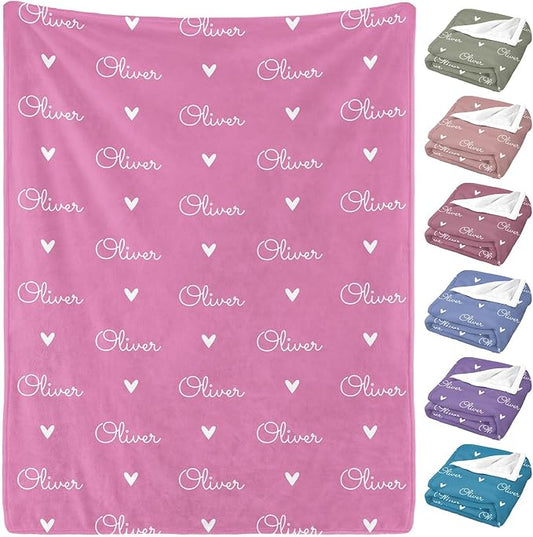 Ship from USA -Personalized Baby Blankets with Name,Customized Name Blankets for Kids,Super Soft Plush Fleece,Custom Baby Blanket for Boys,Girl,Personalized Gifts for Newborn
