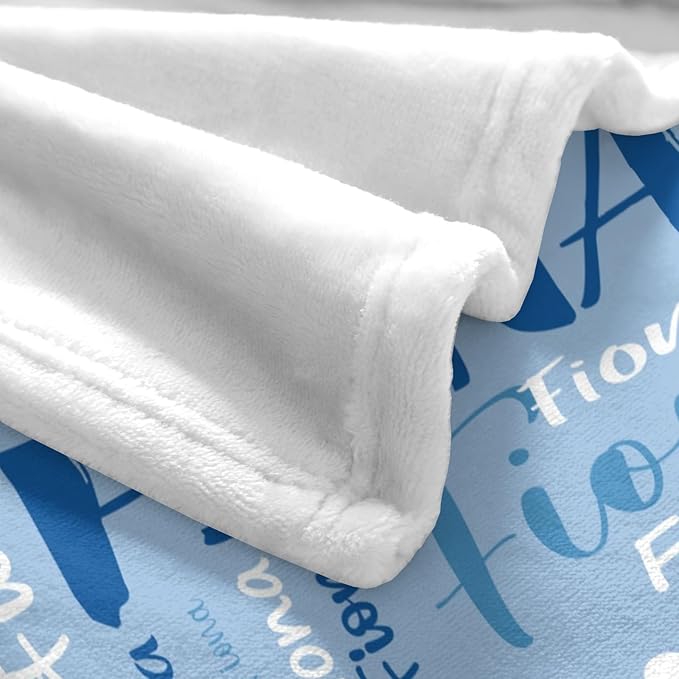 Personalized Custom Baby Blanket with Name for Girls Boys Kids Customized Flannel Blanket for Bed Nursery Room Baby Stroller