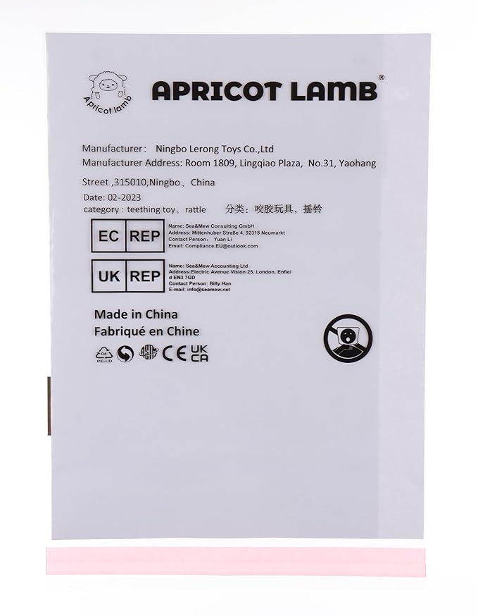 Apricot Lamb Baby Lovey Penguin Soft Rattle Toy, Plush Stuffed Animal for Newborn Soft Over 0 Months (Black Penguin, 6 Inches)