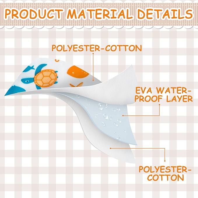 7Pcs Cotton Waterproof Baby Bibs Hook Loop Closure Newborn Bib Keepsake Baby Gift for Drooling Feeding Eating