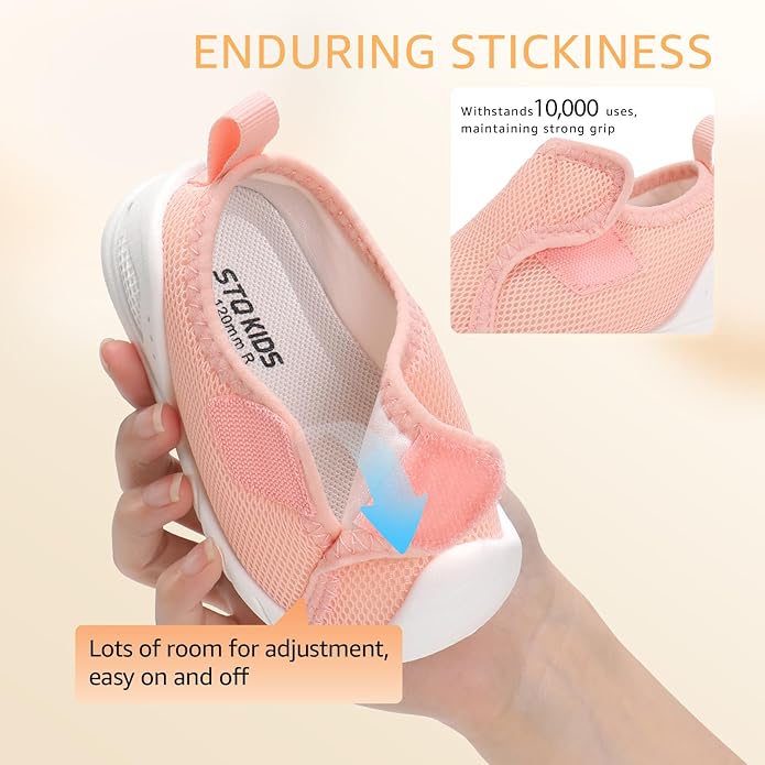 Baby Boys Girls First Walking Shoes Wide Toe Box Infant Sneakers Lightweight Breathable Slip On Barefoot Shoes