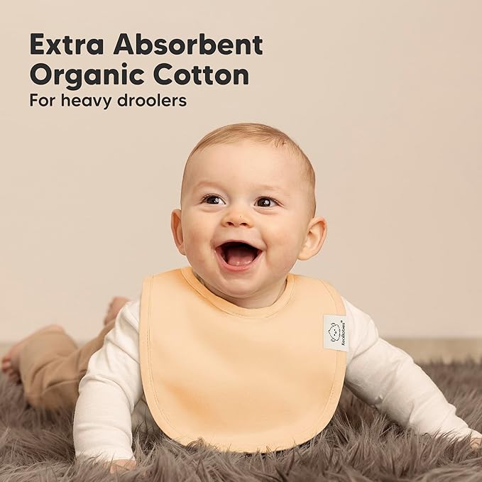 8-Pack Organic Baby Bibs for Boys, Girls - Soft Cotton Drooling and Teething Bibs for Baby Girl & Boy, Extra Absorbent, Easy to Clean & Put On for Toddler, Newborn, Infant 0-24 Months(Dew)