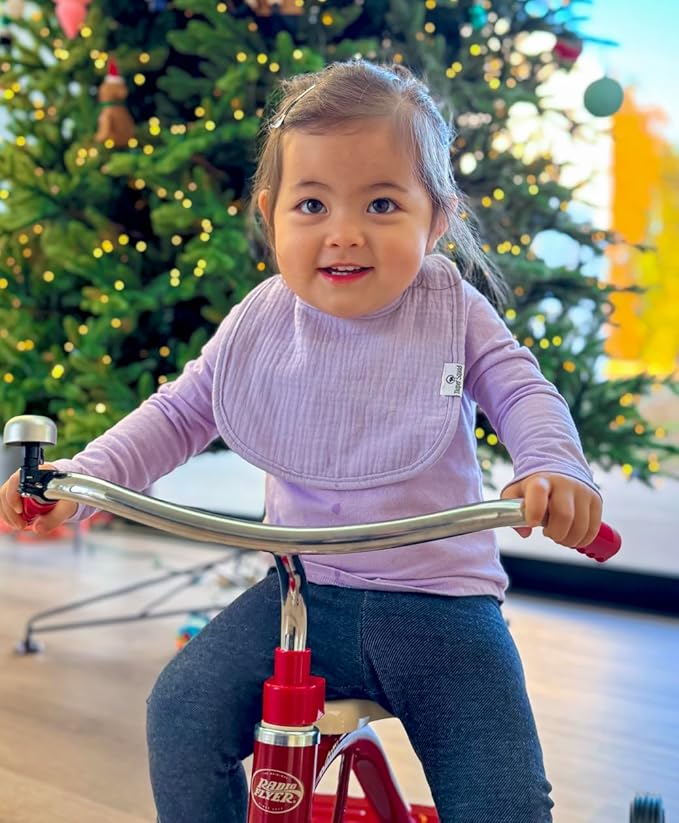 DiaperSquad's Baby Bibs for Drooling and Teething, Bibs for Boys, Baby Girl - Solid Cotton Baby Drool Bibs