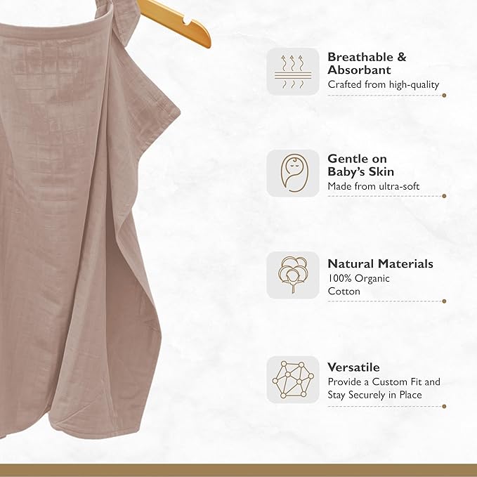 MOZAH Organic Muslin Swaddle Blankets - Grey White- 2 Pack - for Baby Boy or Girl - Ideal for Newborns, Toddlers & Registry Essentials