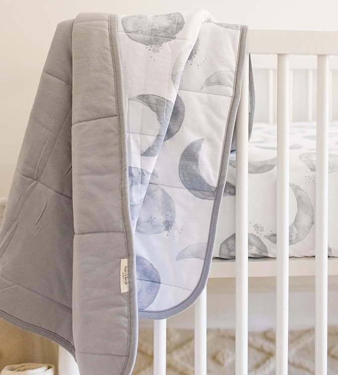 Burt's Bees Baby Reversible Blanket, Nursery, Stroller & Tummy-Time Organic Jersey Cotton Quilted Infant & Toddler Bedding