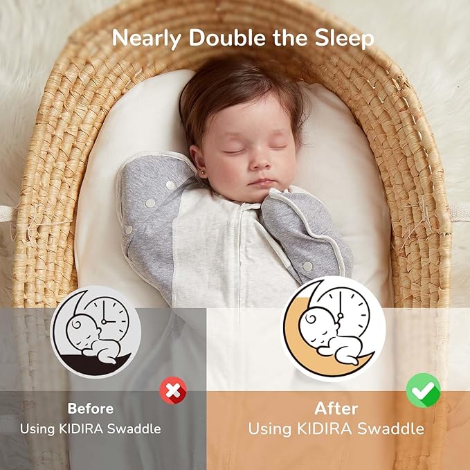 Transition Baby Swaddle 3-6 Months 12-18 lb, Arms In/Out Swaddle Sleep Sack with 2-Way Zipper Moisture-Wicking Fabric, Improves Sleep Snug Fit Helps Calm Startle Reflex