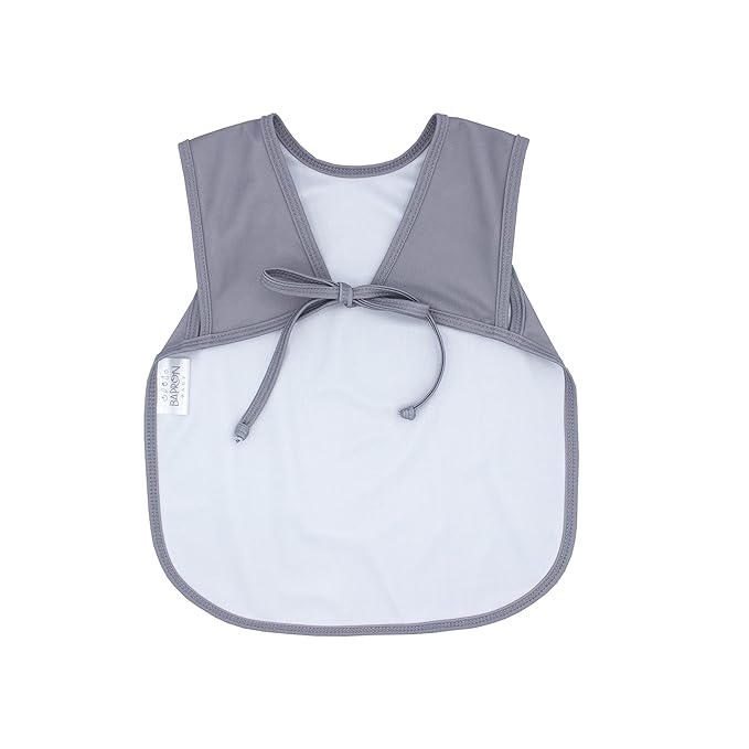 BapronBaby Minimalist Slate Bapron - No Neck Tie Safer Bib for Baby & Toddler - Soft Waterproof Stain Resistant - Machine Washable - Sz Preschool 3-5yrs
