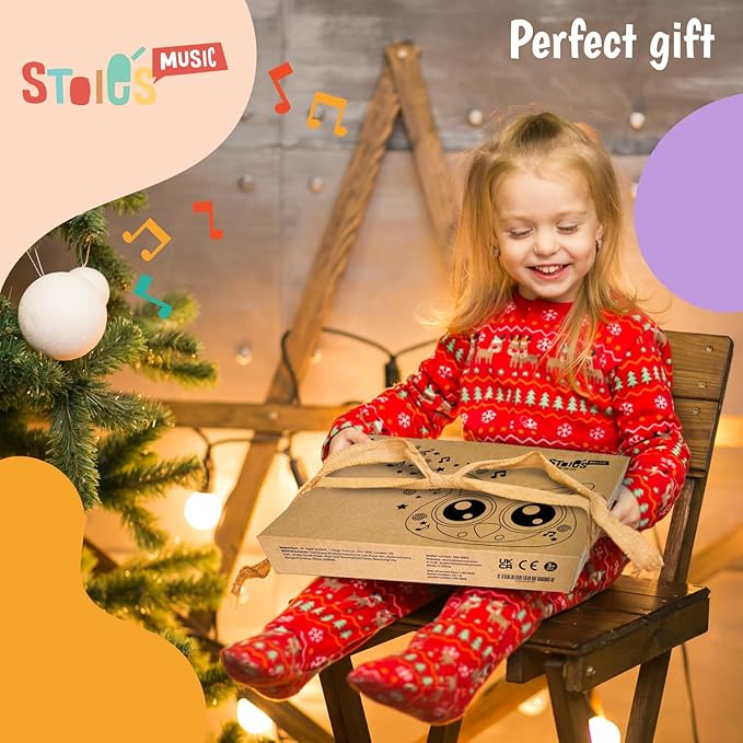 Stoie's Owl Drum Set for Babies and Toddlers 3-5 Years Old- Wooden Percussion Musical Instruments for Kids with Cymbals, Tambourines, Drumsticks, Durable, Safe to Play, Clear Sound, Easy-to asseble