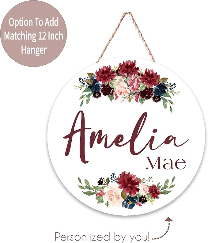 Girls Love A Monogram - Personalzied Maroon and Navy Floral Baby Blankets for Girls with Name - Personalized (Maroon & Navy 2, 30 X 40 Baby)