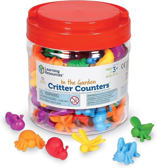 Learning Resources in The Garden Critter Counters - 72 Pieces, Ages 3+ Toddler Learning Toys, Math Games for Kids, Math Manipulatives