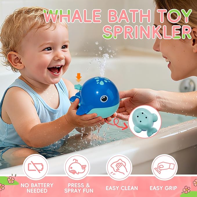 Mold Free Bath Toys for Kids Ages 1-3, 17PCS Easy Clean & Colorful Baby Bath Toys for Toddlers 2-4 with Stacking Cups Fun Bathtub Pool Water Table Toys for Baby and Toddler Christmas Stocking Stuffers