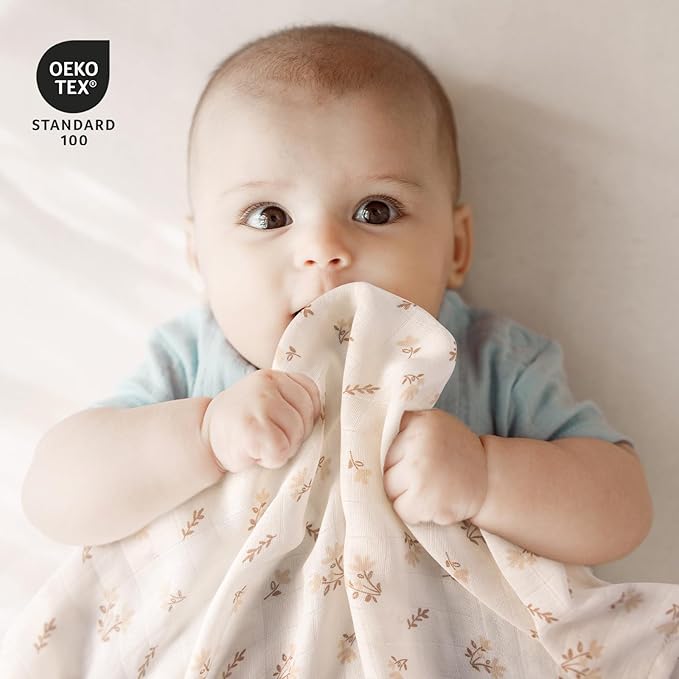 GLLQUEN BABY Receiving Blanket Boy Cotton Muslin Swaddle Blankets Girl Newborn Squares Breathable & Soft Thin Baby Blankets Cloths Double Absorbent Infant Swaddling Wrap - 6 Pack (Sunflower)