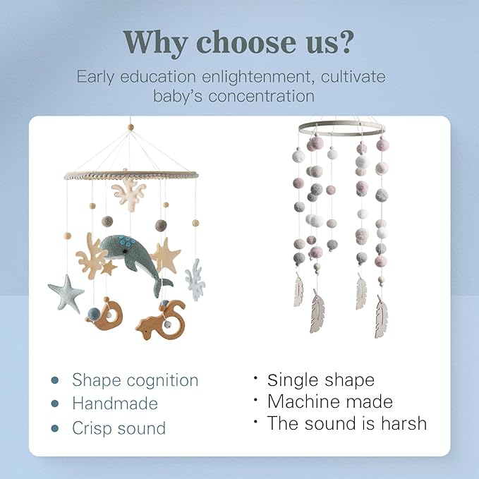 let's make Crib Mobile for Baby Boys Girls Ocean Whale Nursery Mobile Gender Neutral Baby Mobile Handmade Ceiling Mobile Best Gifts for Christmas Birthday Baby Shower