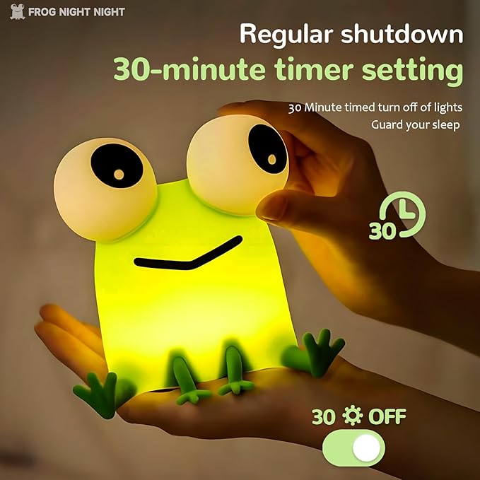 Frog Night Light for Kids, Dimmable Silicone Night Light for Nursery,Frog Lamp Suitable for Boys and Girls Room Decor