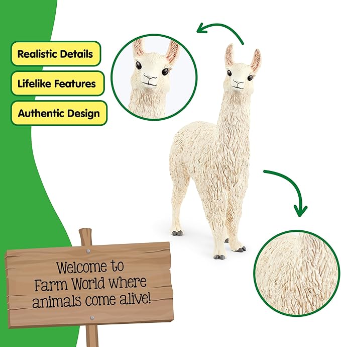 Schleich Farm World - 4" Llama Figurine - Realistic Farm Animal Toys for Boys and Girls - Screen Free Imaginative Play for Kids 3+