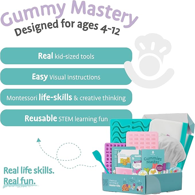 Tovla Jr. Ultimate Gummy-Making Kit for Kids – Real Fun DIY Candy Kit, STEM Activity for Ages 4+, Visual Learning Gummy Molds & Tools
