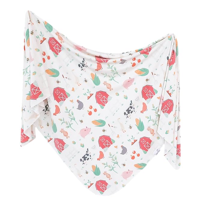 Copper Pearl Baby Swaddle Blanket - Premium Knit Baby Blanket, Large Soft Stretchy Receiving Blankets for Baby Boy and Girl, Swaddles for Newborn, Infant, and Toddler (Farmstead)