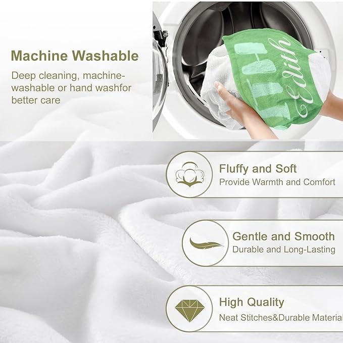 Personalized Custom Baby Blanket with Name for Girls Boys Kids Customized Flannel Blanket for Bed Nursery Room Baby Stroller