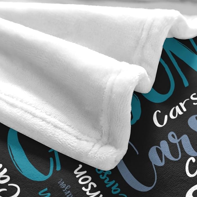 Personalized Custom Baby Blanket with Name for Girls Boys Kids Customized Flannel Blanket for Bed Nursery Room Baby Stroller