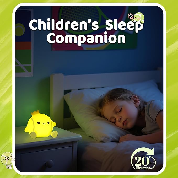 Attivilife Tennis Night Light, Tennis Ball Gifts for Kids, Rechargeable Nursery Bedroom Table Decor Dimmable LED Touch Lamp, Birthday Graduation Christmas Gift for Baby Boy Girl Teen Adult Athlete