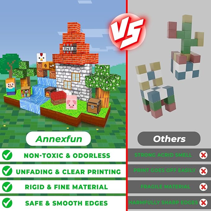 Magnetic Blocks-100PCS Grassland Building Blocks Set, Kids Classroom Sensory Toy, STEM Learning, Construction Stacking Toy for Kids 3+ Boys & Girls