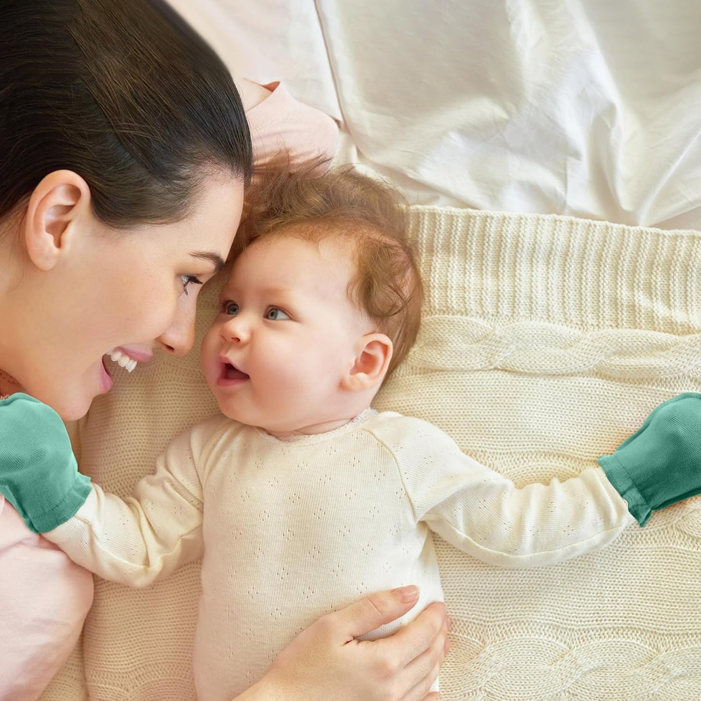 9 Pairs Newborn Baby Boys Girls Mittens 0-6 Months Infant Toddler Mittens No Scratch Solid Color Gloves